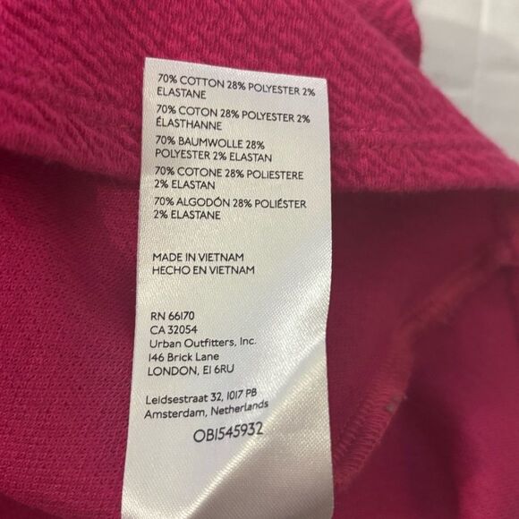 Anthropologie Scoop Neck Baby Tee Crop Top Short Sleeve Hot Pink Medium Feminine - Picture 10 of 12